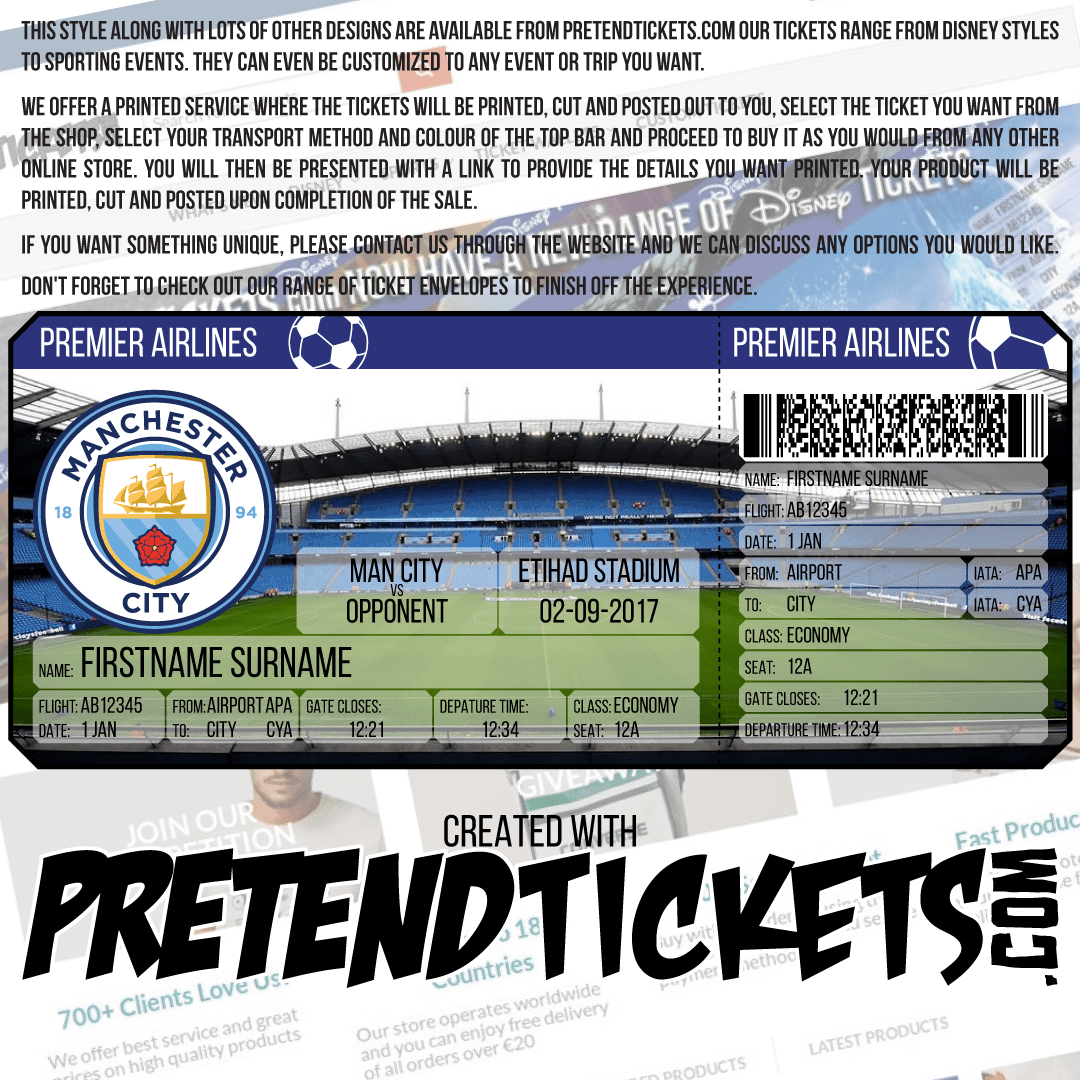 Premier League Pretend Tickets