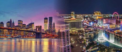 USA - New York And Las Vegas - Brooklyn Bridge and the Strip